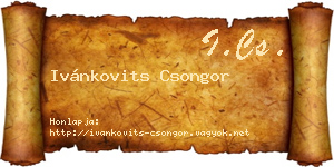 Ivánkovits Csongor névjegykártya